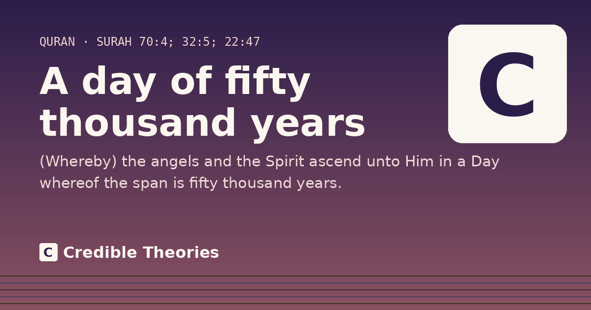 A day of fifty thousand years: (Whereby) the angels and the Spirit ascend unto Him in a Day whereof the span is fifty thousand years.
