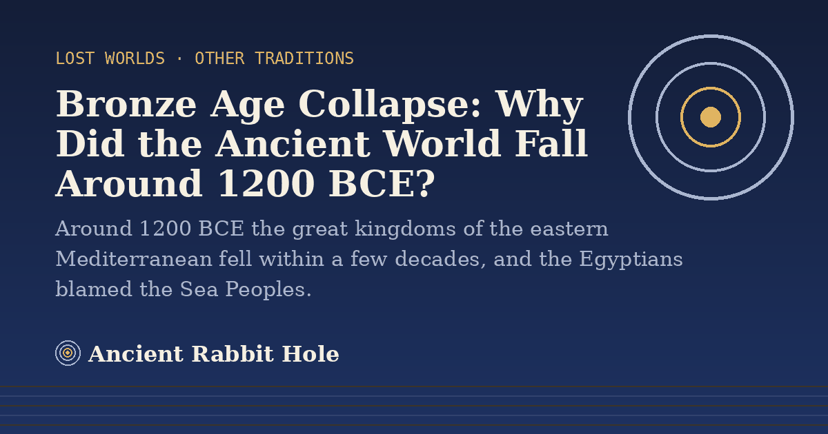 Title card: Bronze Age Collapse, Why Did the Ancient World Fall Around 1200 BCE?, from Credible Theories
