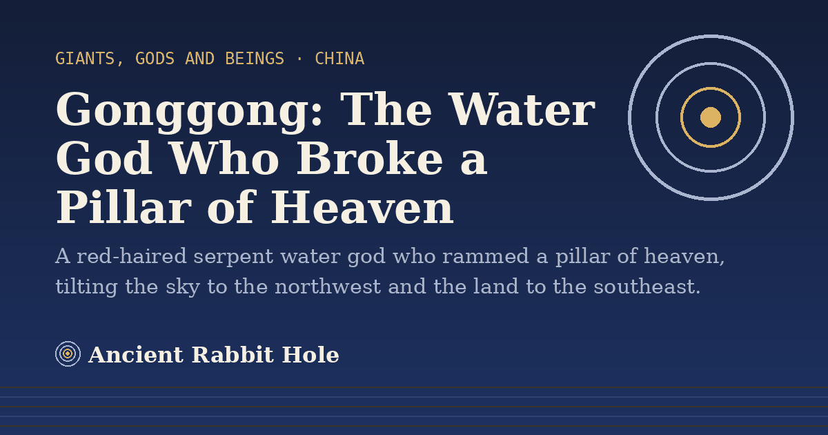Title card: Gonggong, The Water God Who Broke a Pillar of Heaven, from Credible Theories