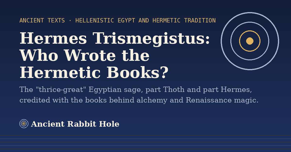 Title card: Hermes Trismegistus, Who Wrote the Hermetic Books?, from Credible Theories