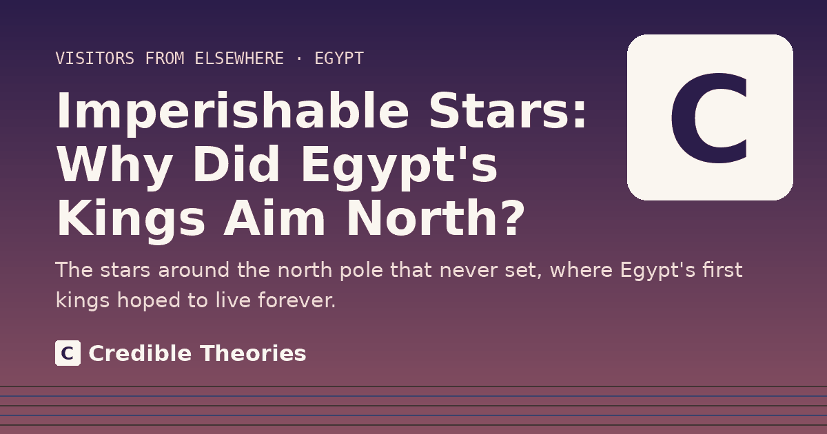 Title card: Imperishable Stars, Why Did Egypt's Kings Aim North?, from Credible Theories