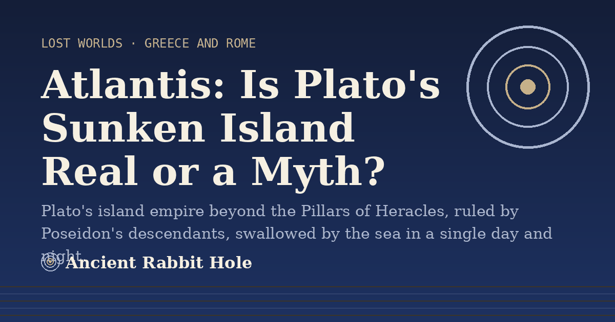 Title card: Atlantis, Is Plato's Sunken Island Real or a Myth?, from Credible Theories