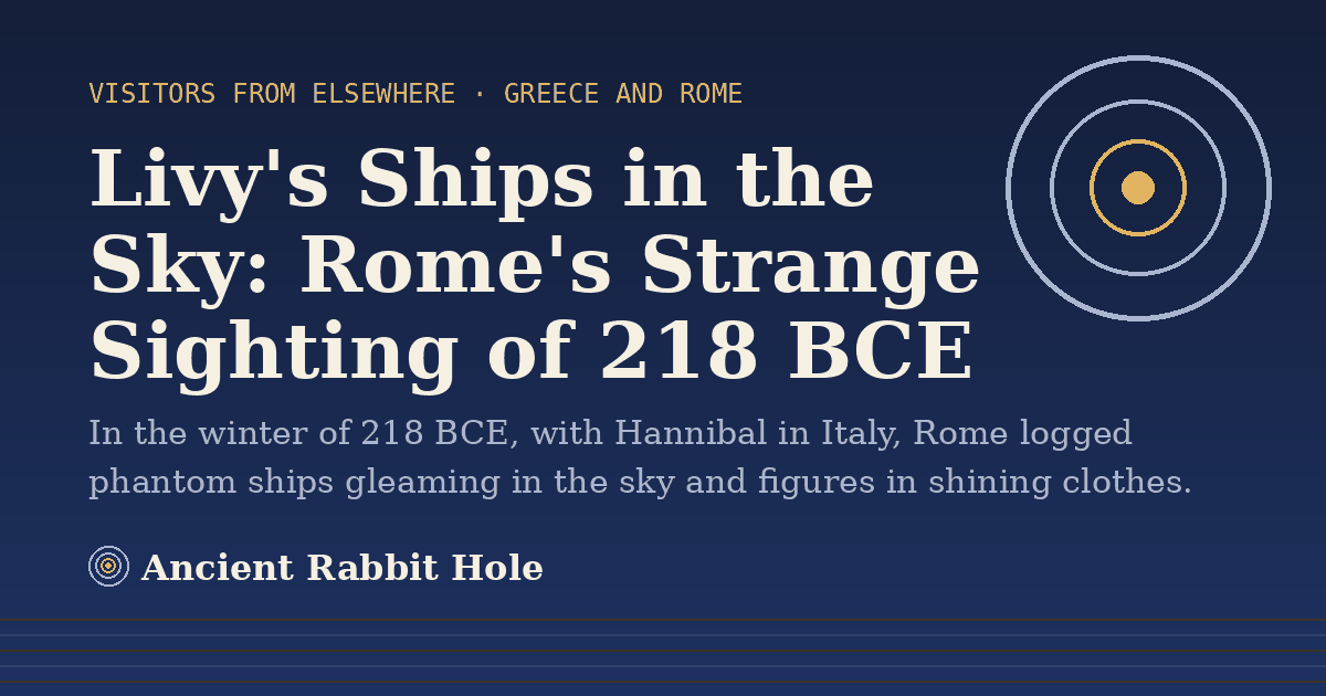 Title card: Livy's Ships in the Sky, Rome's Strange Sighting of 218 BCE, from Credible Theories