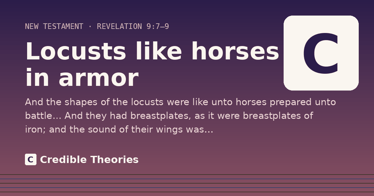 Locusts like horses in armor: And the shapes of the locusts were like unto horses prepared unto battle… And they had breastplates, as it…