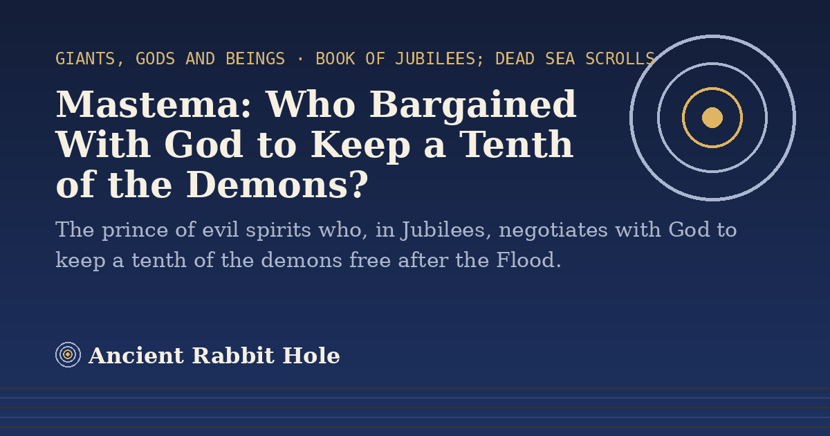 Title card reading "Mastema: Who Bargained With God to Keep a Tenth of the Demons?" from Credible Theories