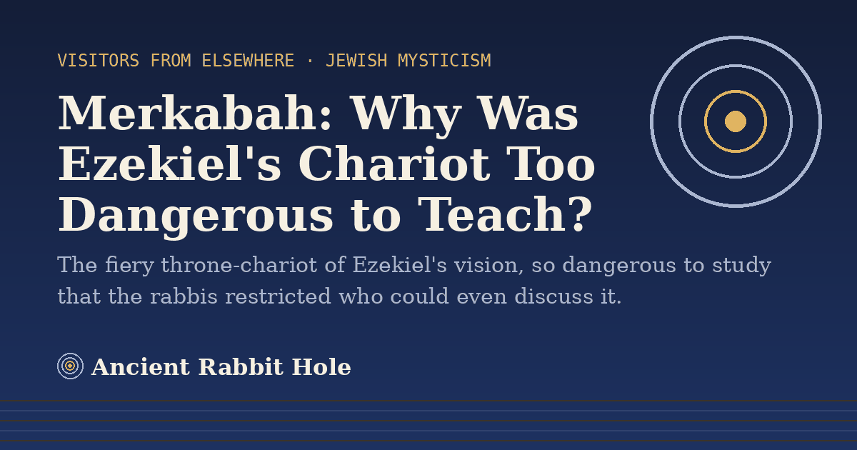 Title card reading "Merkabah: Why Was Ezekiel's Chariot Too Dangerous to Teach?" from Credible Theories
