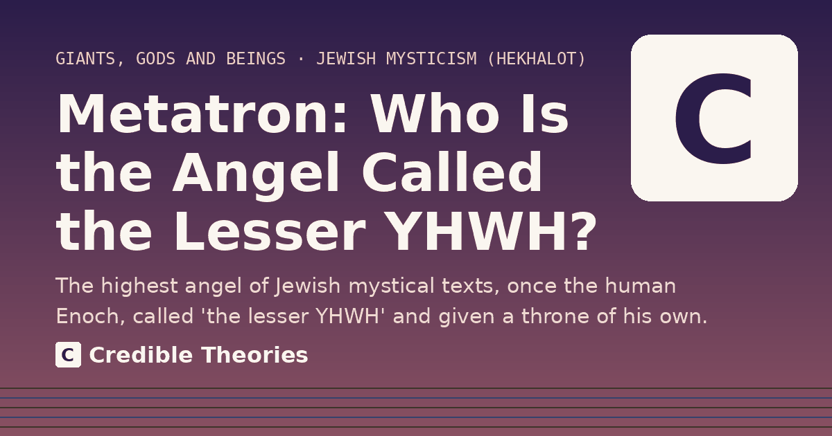 Title card reading "Metatron: Who Is the Angel Called the Lesser YHWH?" from Credible Theories