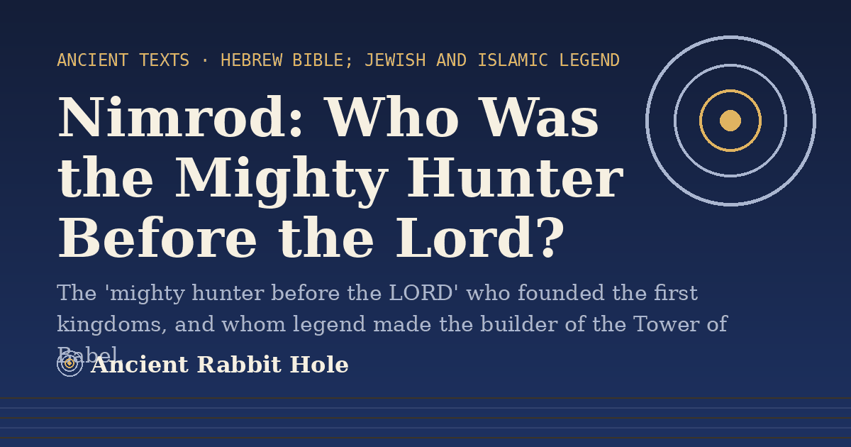 Title card: Nimrod, Who Was the Mighty Hunter Before the Lord?, from Credible Theories