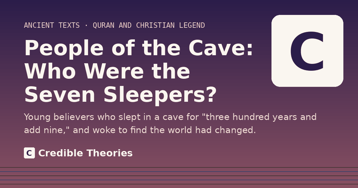 Title card: People of the Cave, Who Were the Seven Sleepers?, from Credible Theories