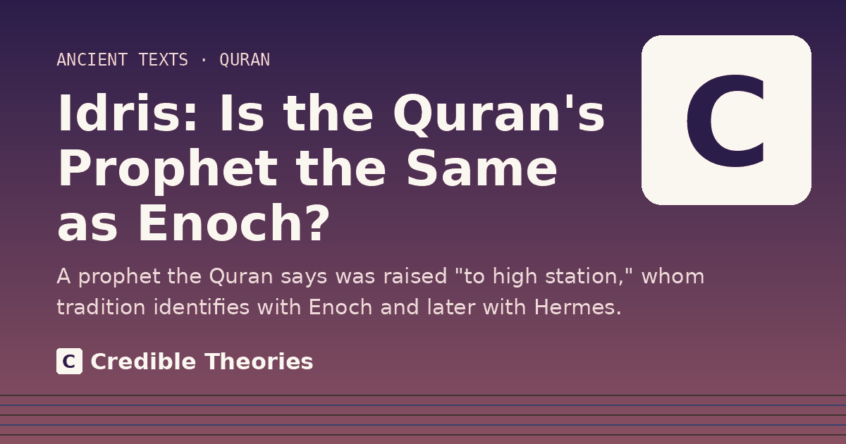 Title card: Idris, Is the Quran's Prophet the Same as Enoch?, from Credible Theories