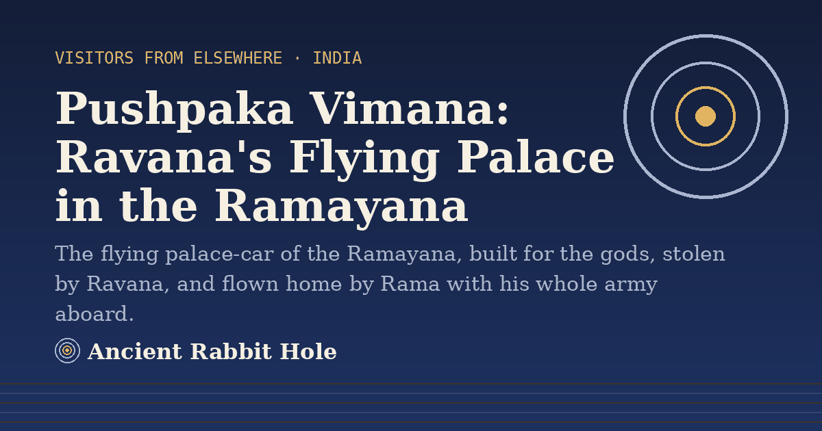 Title card: Pushpaka Vimana, Ravana's Flying Palace in the Ramayana, from Credible Theories