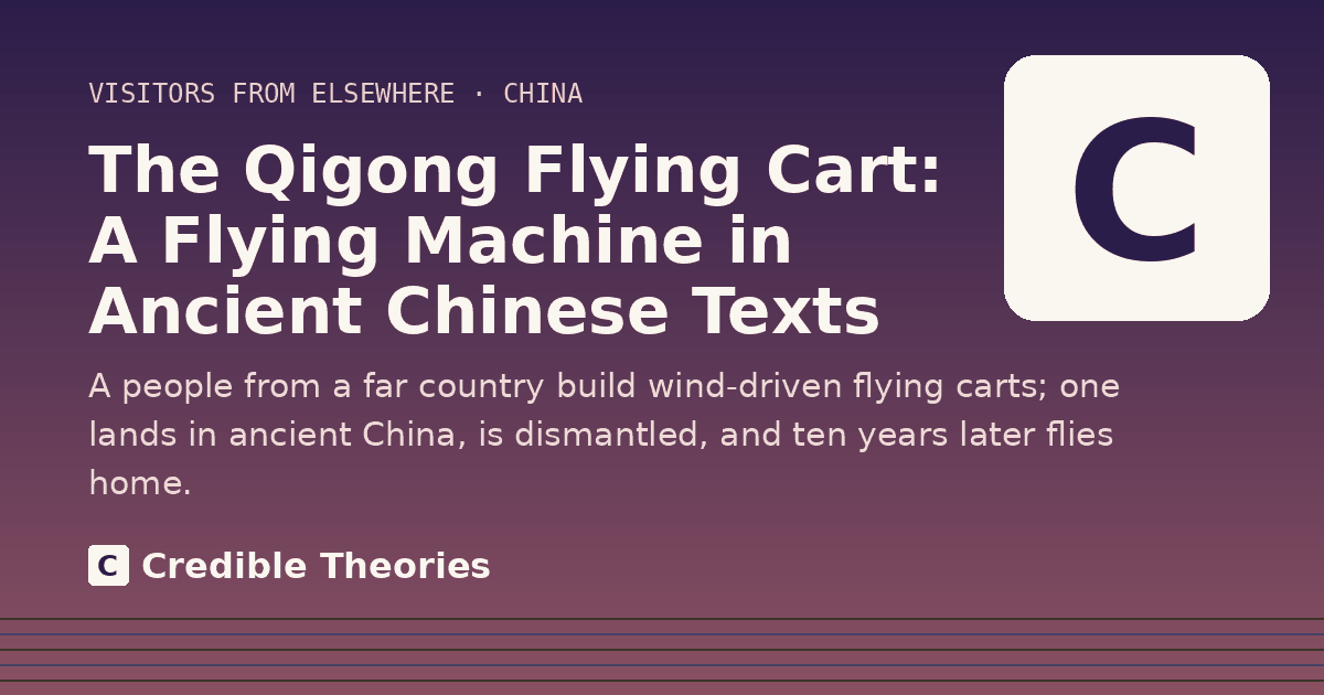 Title card: The Qigong Flying Cart, A Flying Machine in Ancient Chinese Texts, from Credible Theories