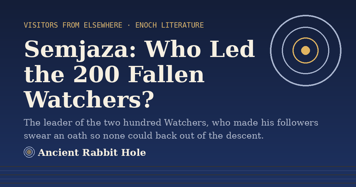 Title card reading "Semjaza: Who Led the 200 Fallen Watchers?" from Credible Theories