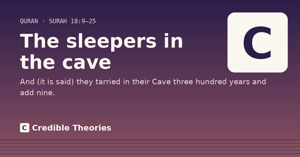 The sleepers in the cave: And (it is said) they tarried in their Cave three hundred years and add nine.