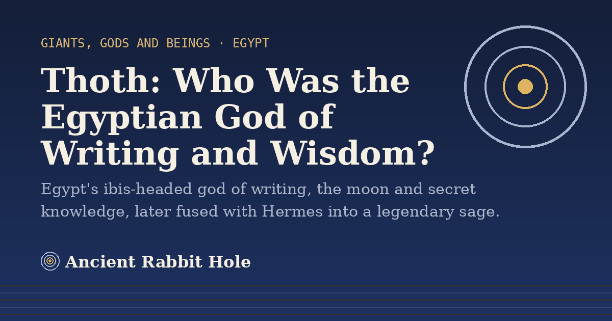 Title card: Thoth, Who Was the Egyptian God of Writing and Wisdom?, from Credible Theories