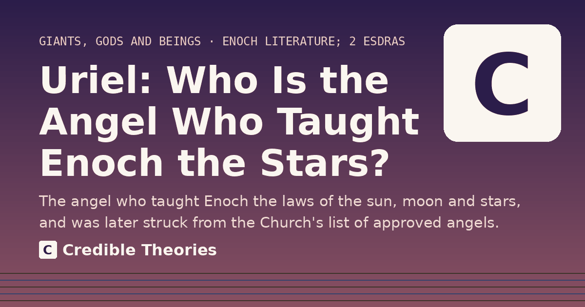 Title card reading "Uriel: Who Is the Angel Who Taught Enoch the Stars?" from Credible Theories