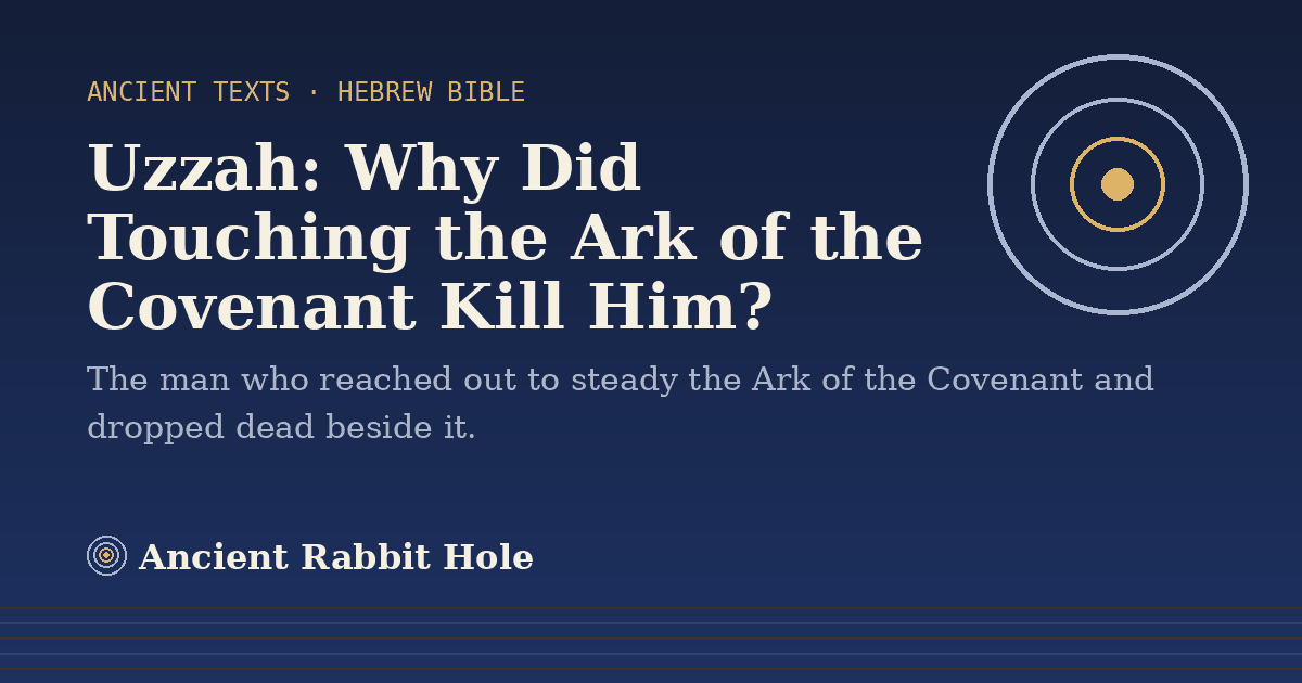 Title card reading "Uzzah: Why Did Touching the Ark of the Covenant Kill Him?" from Credible Theories