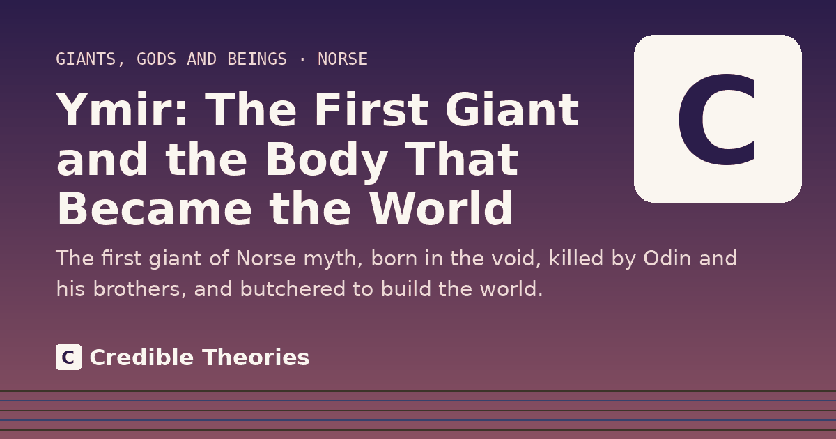 Title card: Ymir, The First Giant and the Body That Became the World, from Credible Theories